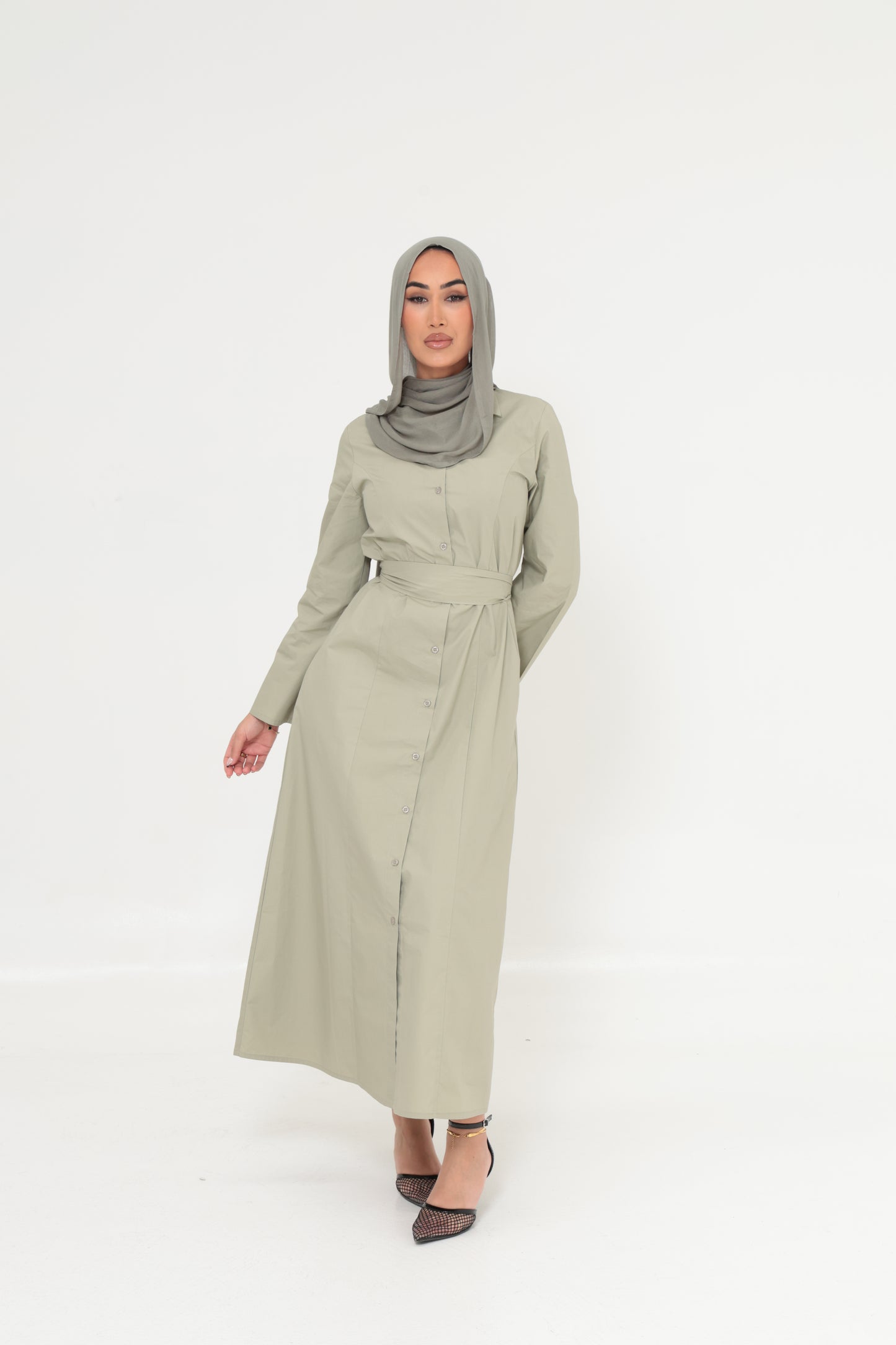 BUTTON UP SHIRT DRESS